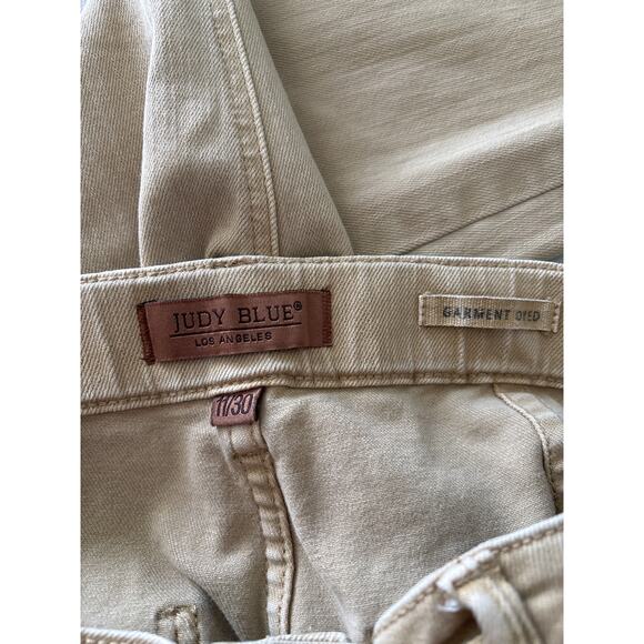 Judy Blue Pants Trousers Joggers Womens Size 11/30 Khaki Drawstring Garment Dyed - Picture 5 of 12